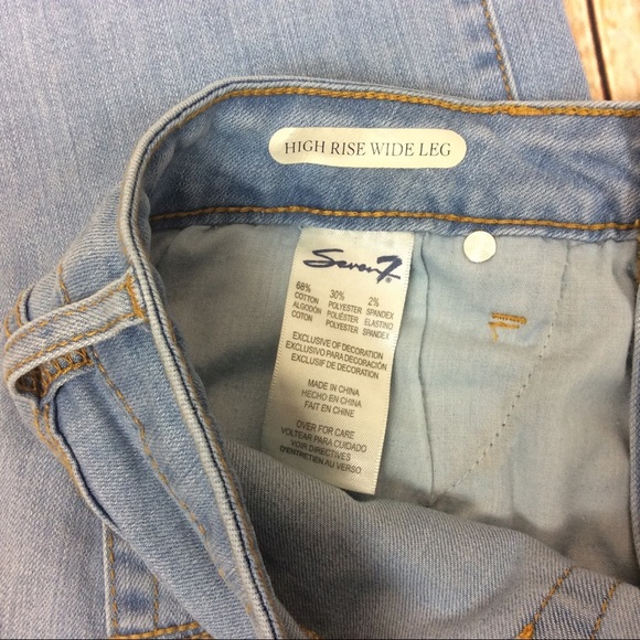 Seven High Rise Wide Leg Cropped Split Side Jeans - Picture 4 of 5